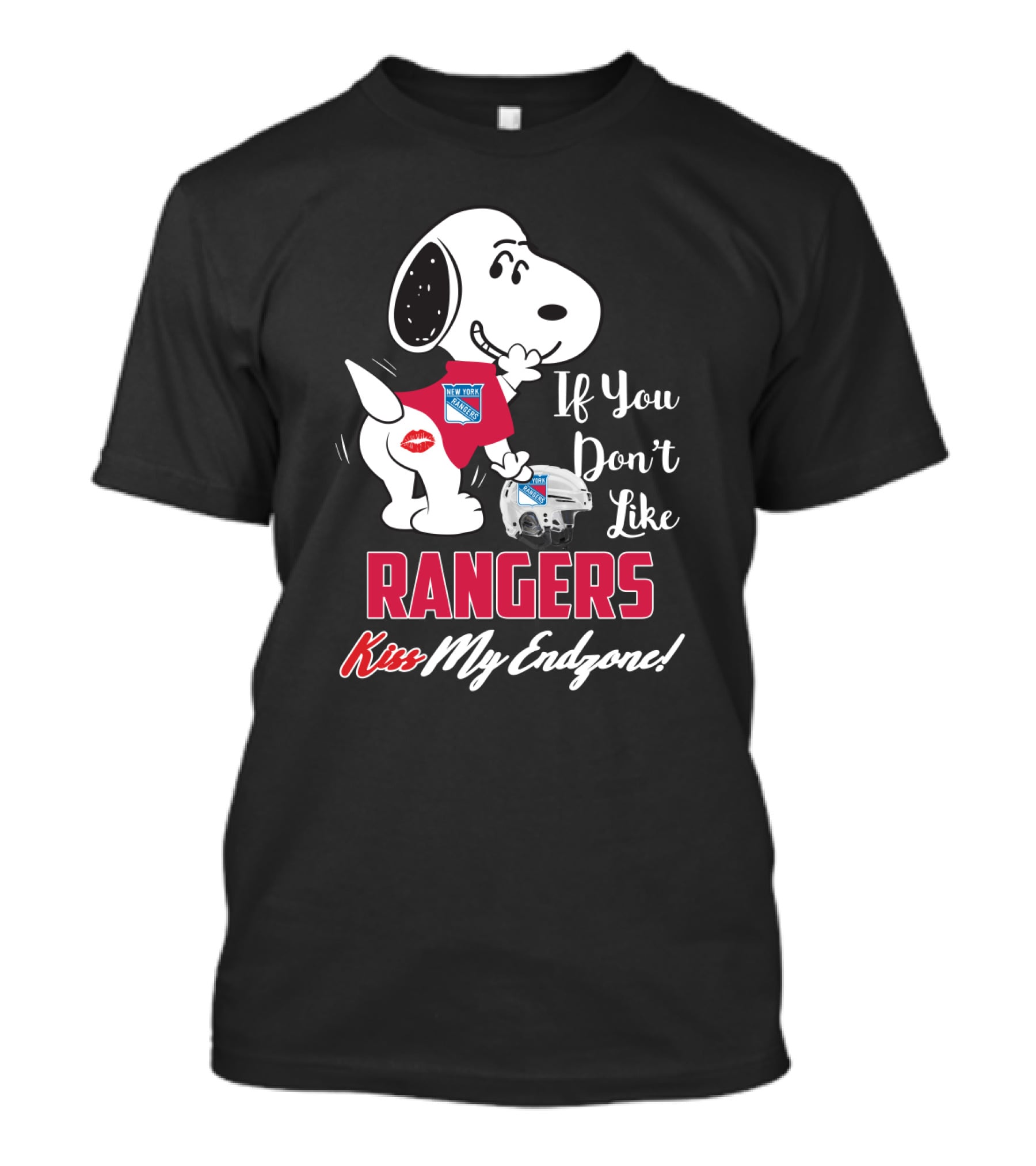 If You Don't Like Rangers Kiss My Endzone Snoopy New York Rangers T-Shirt