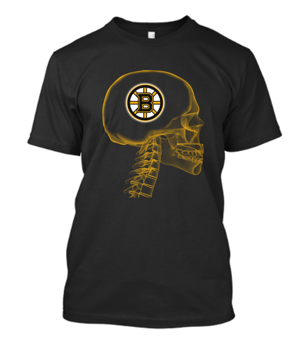 Boston Bruins Skull Logo Halloween Fans Brain Mri T-Shirt