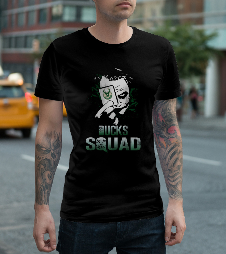 Bucks Squad Joker Card Milwaukee Fans Joker And Milwaukee Bucks Fans T-Shirt