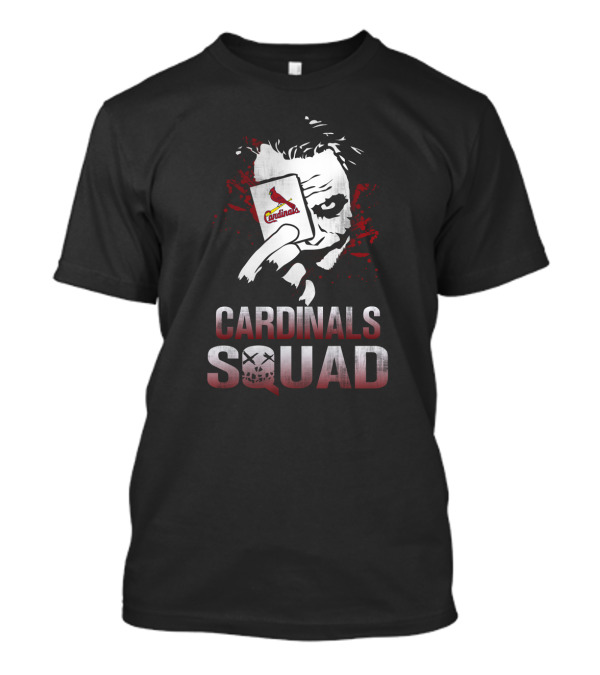 Cardinals Squad Joker Holding St. Louis Cardinals Logo Card T-Shirt
