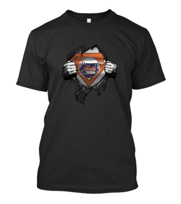 Superman New York Mets Fan Logo Crossover T-Shirt