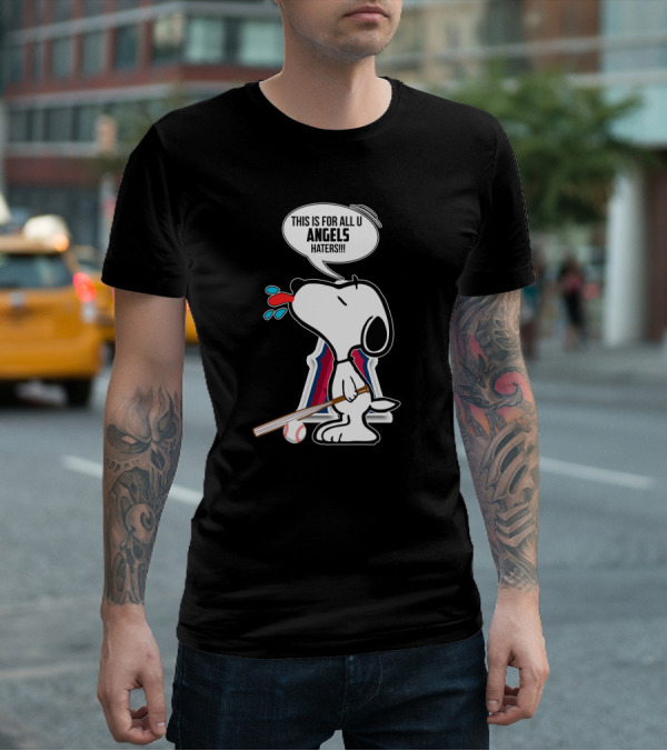 Snoopy Showcases Los Angeles Angels Pride For Haters T-Shirt