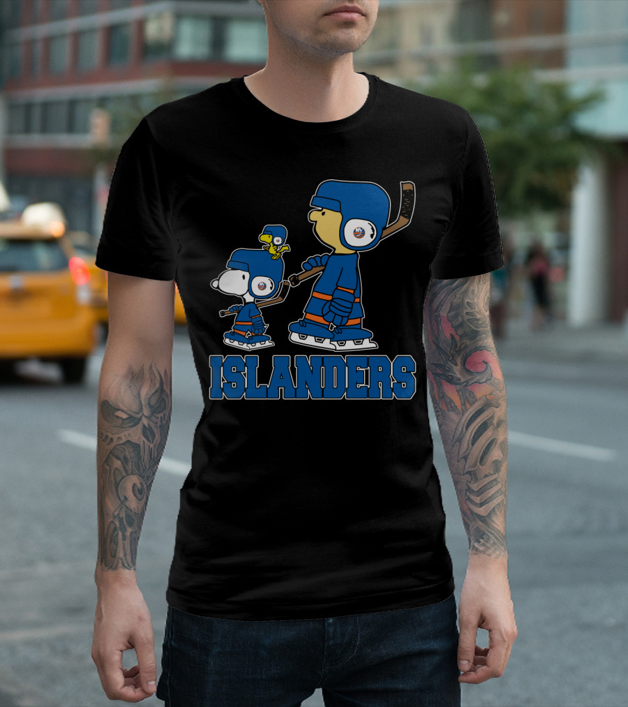 Snoopy Islanders Hockey Fans Peanuts Theme T-Shirt