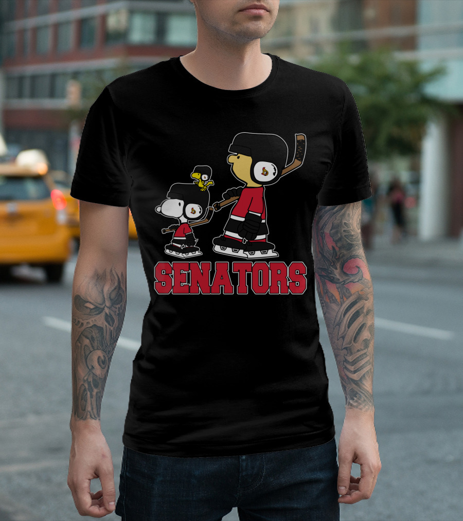 Senators Snoopy And Woodstock Ottawa Hockey Fans T-Shirt