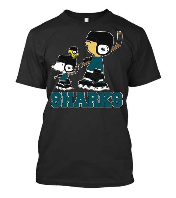 Snoopy And Woodstock San Jose Sharks Hockey Fans T-Shirt