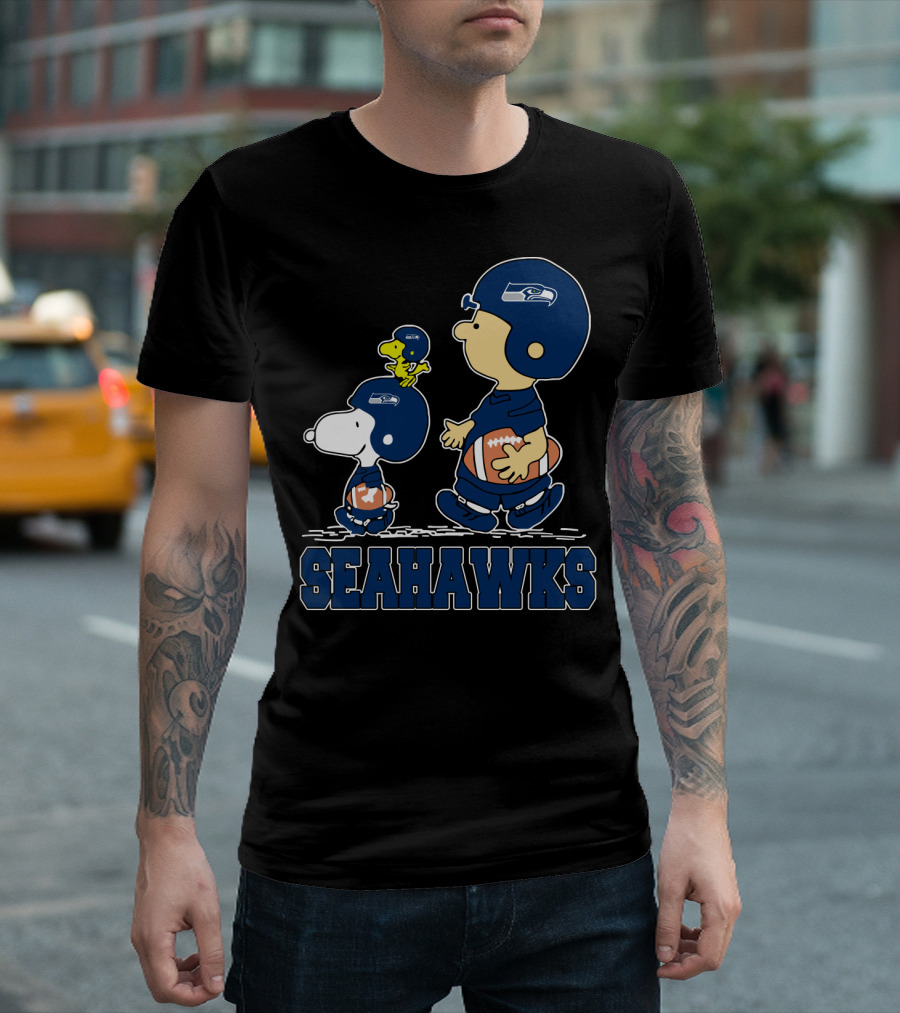 Snoopy And Friends Seattle Seahawks Football Fans T-Shirt