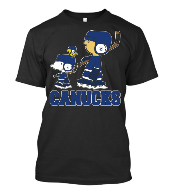 Snoopy And Woodstock In Vancouver Canucks Hockey Gear T-Shirt