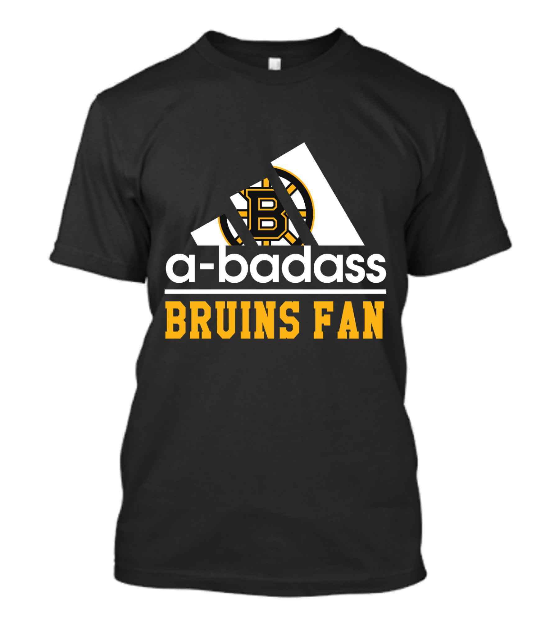 Boston Bruins Fan A-Badass Logo Black And Gold T-Shirt