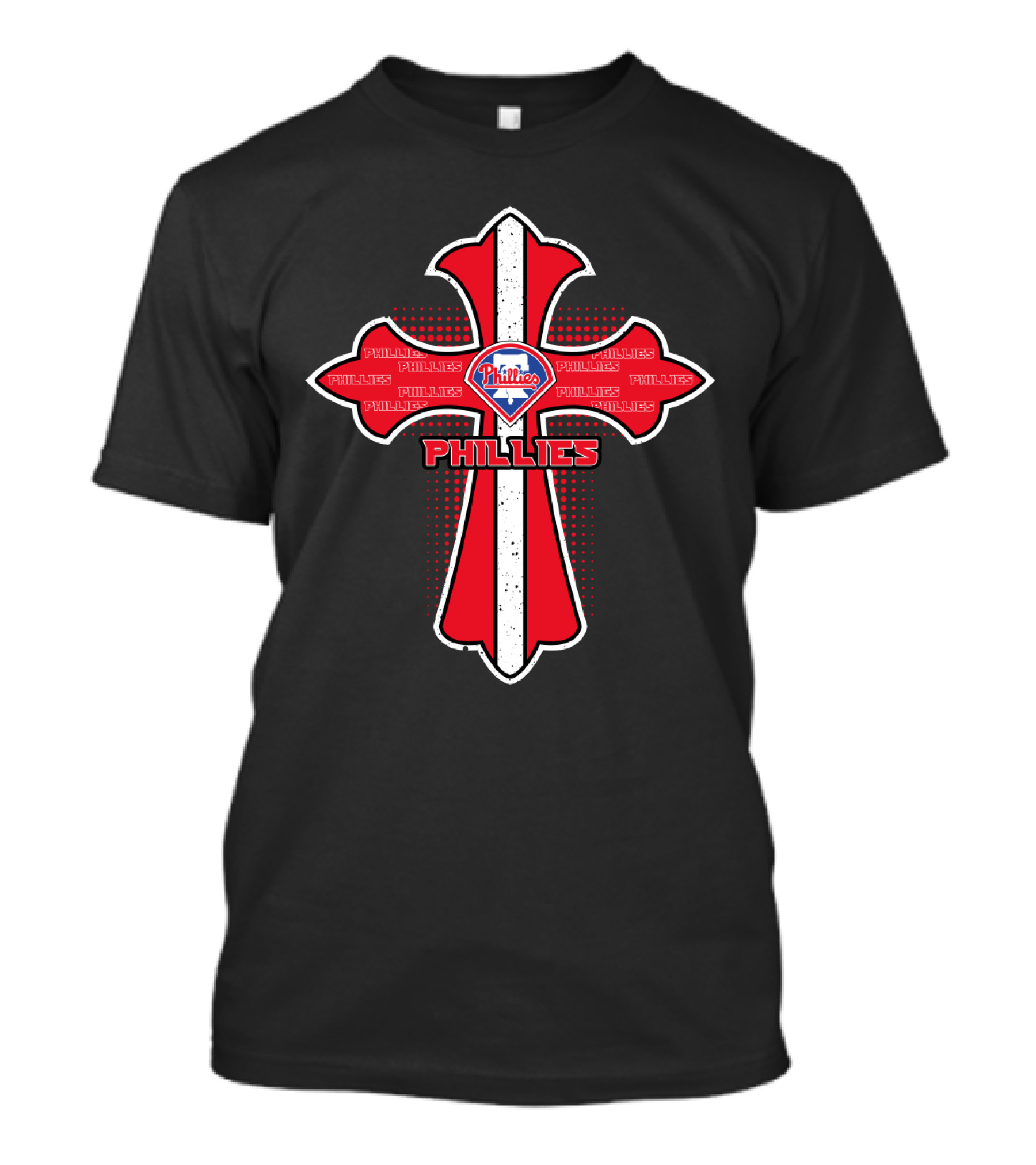 Philadelphia Phillies Red Cross Logo With White Stripe T-Shirt