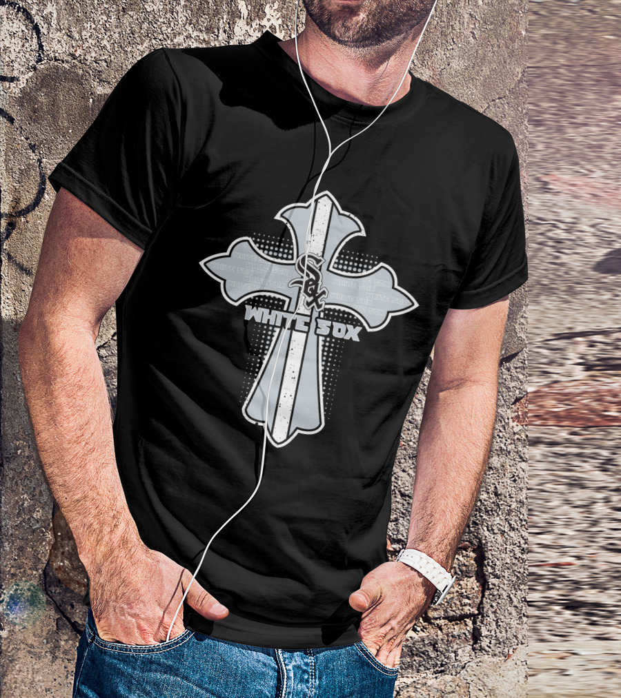White Sox Cross With Chicago Fan Faith Symbol T-Shirt