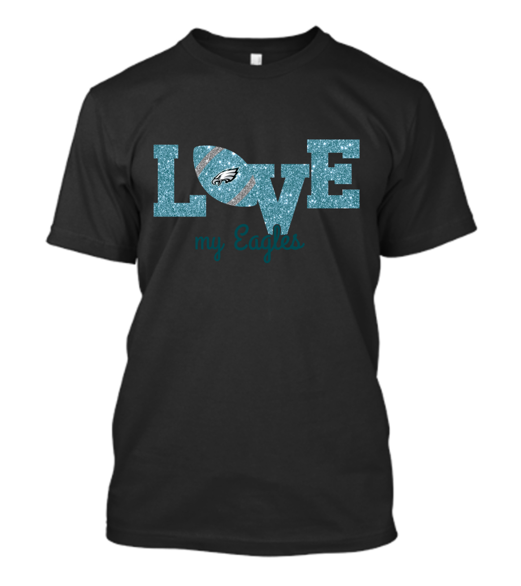 Love My Eagles Sparkle Fan Pride T-Shirt