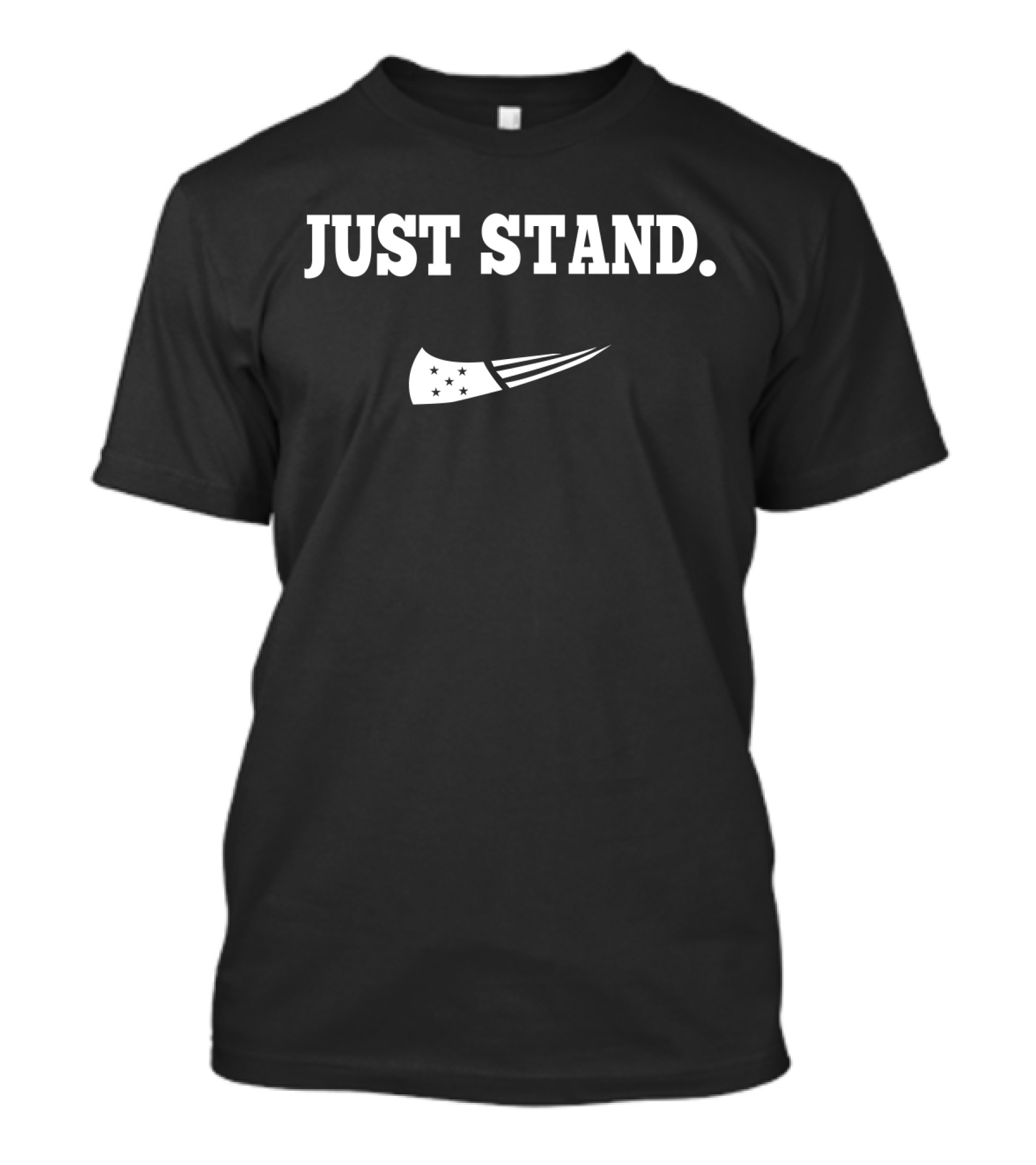 Just Stand Patriotic American Football Motif T-Shirt