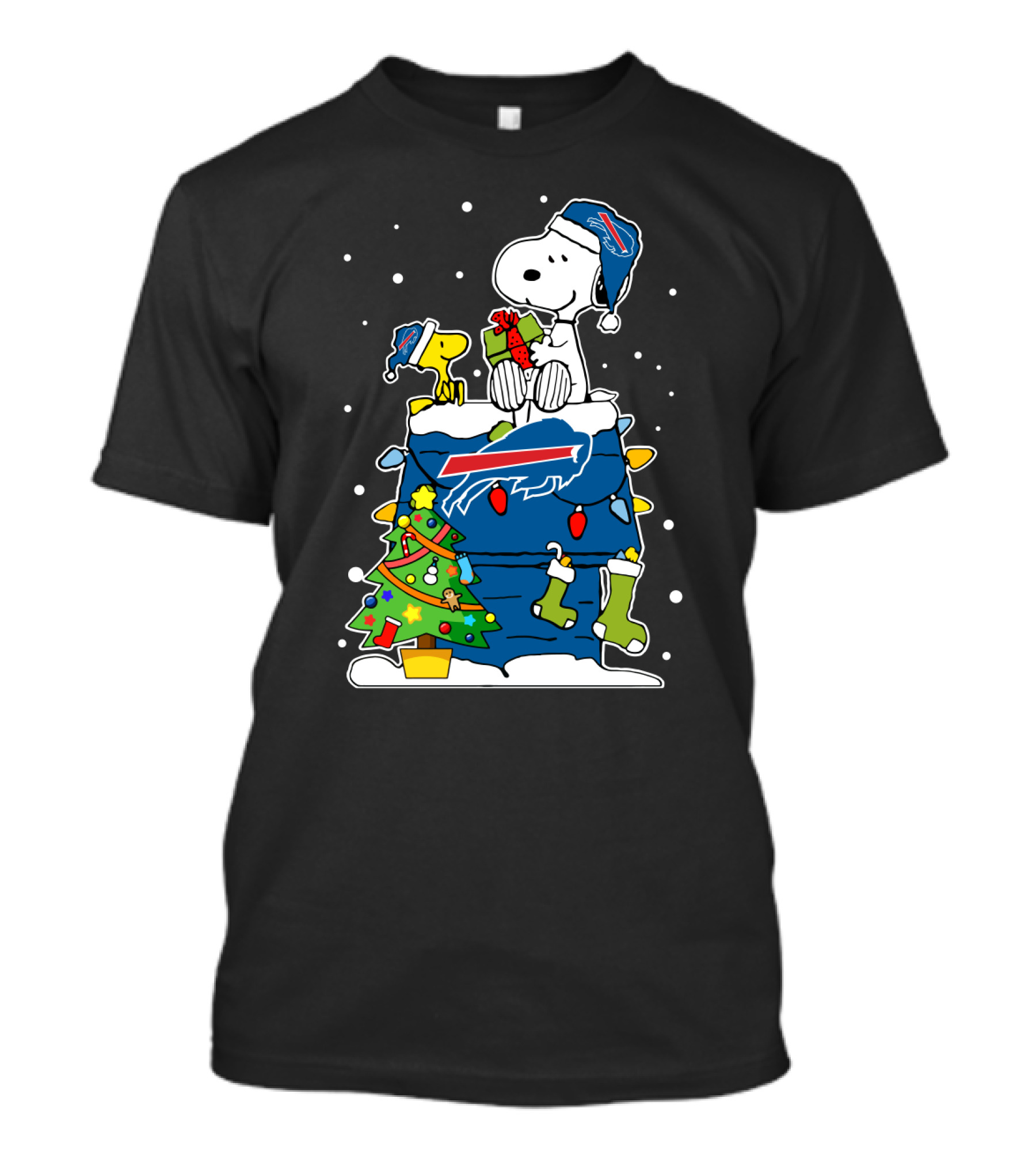 Buffalo Bills Snoopy Lover Christmas Doghouse Scene T-Shirt
