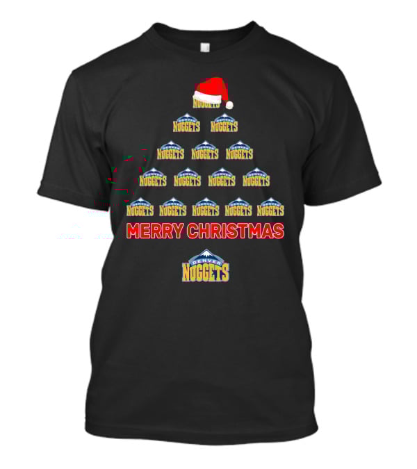 Merry Christmas Denver Nuggets Santa Hat Tree T-Shirt
