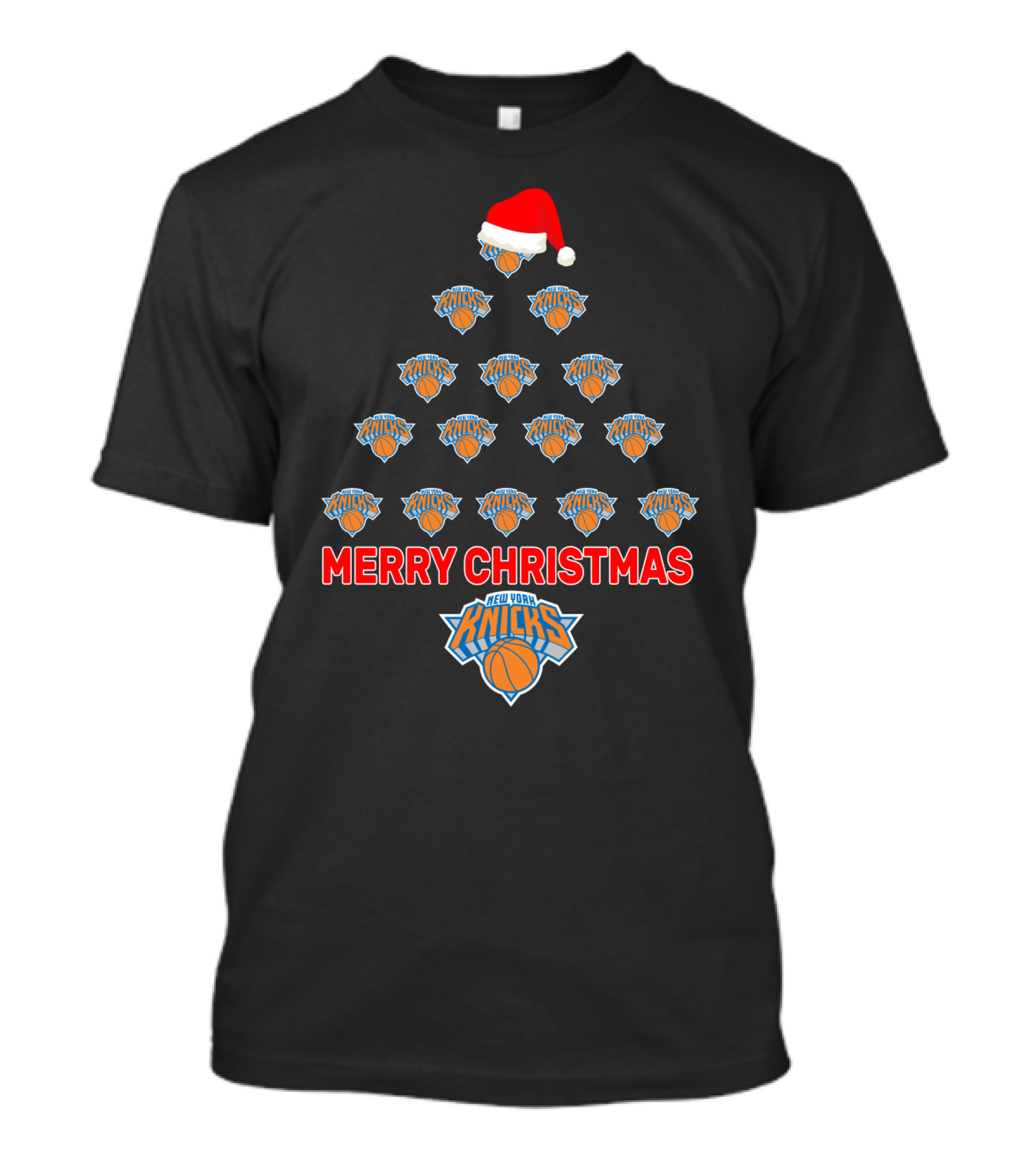 Merry Christmas New York Knicks Fans Festive Tree T-Shirt