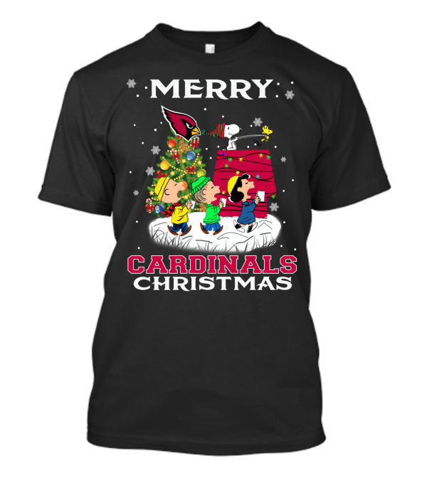 Merry Cardinals Christmas Arizona Snoopy Fans T-Shirt