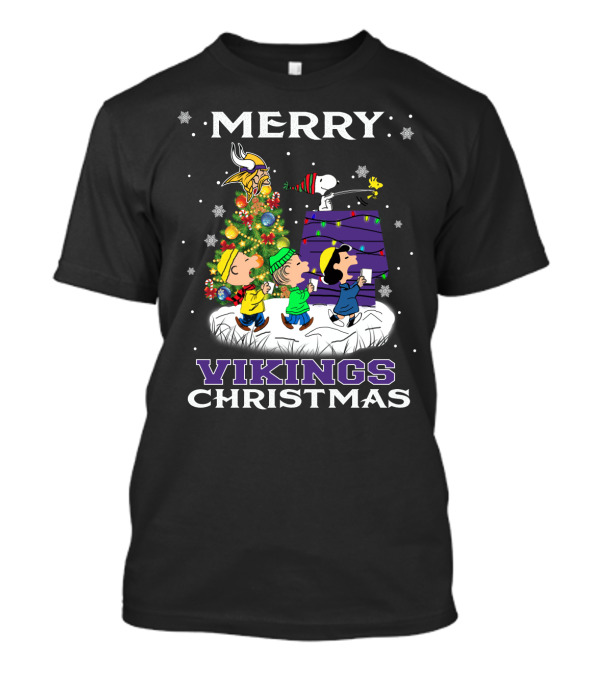Merry Vikings Christmas With Snoopy And Friends T-Shirt