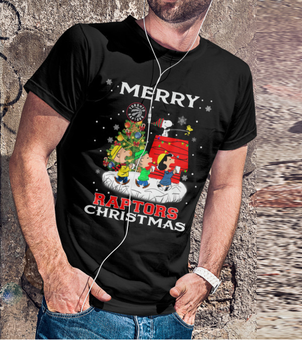 Merry Raptors Christmas Toronto Snoopy Fans T-Shirt