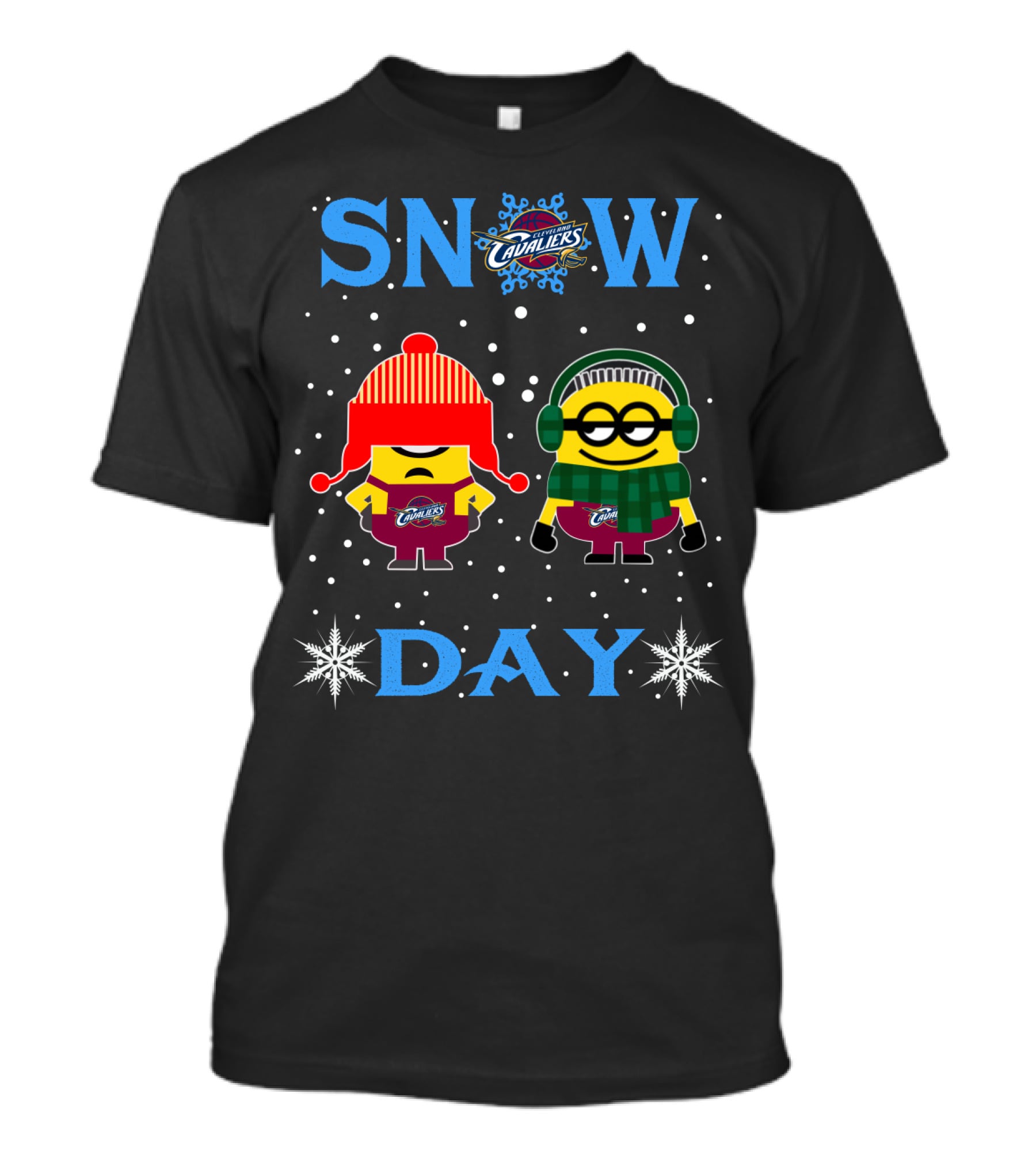 Snow Day Cleveland Cavaliers Minions Winter Fun T-Shirt