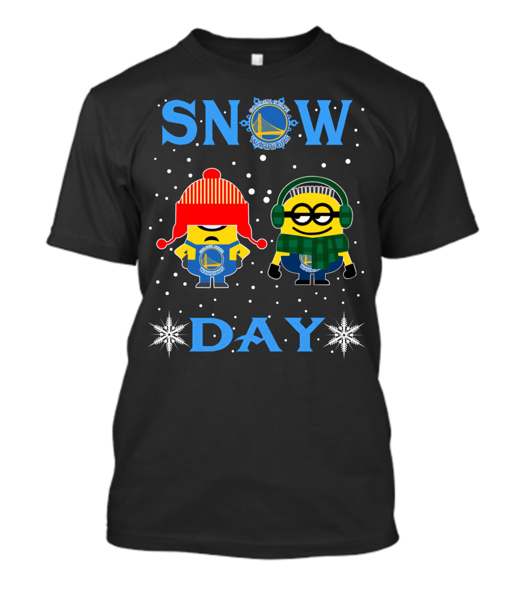 Snow Day For Golden State Warriors And Minions Winter Fun T-Shirt