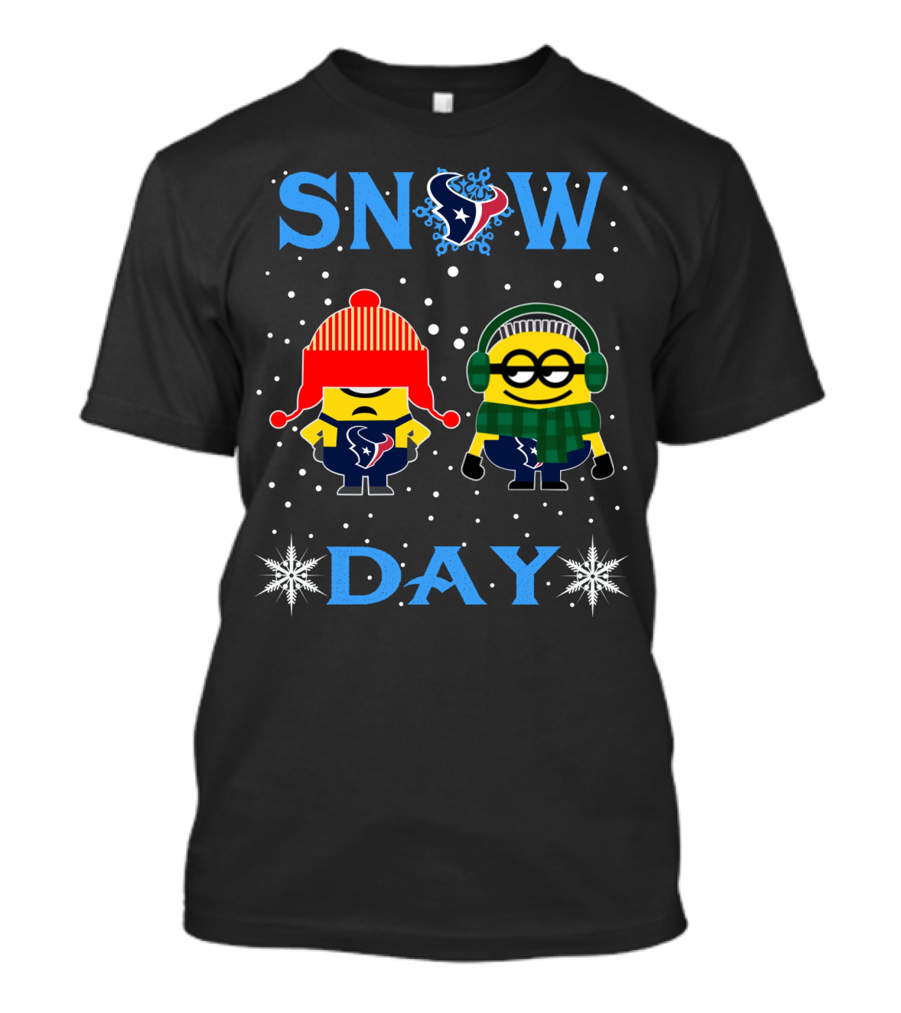 Snow Day Houston Texans Minion Fans Winter Style T-Shirt