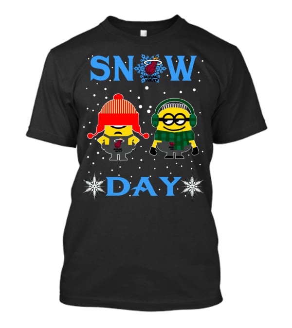 Snow Day For Miami Heat And Minion Fans T-Shirt