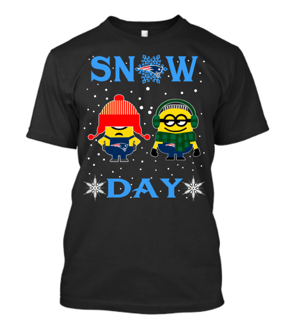 Snow Day New England Patriots Minions Snowflakes Winter Fun T-Shirt