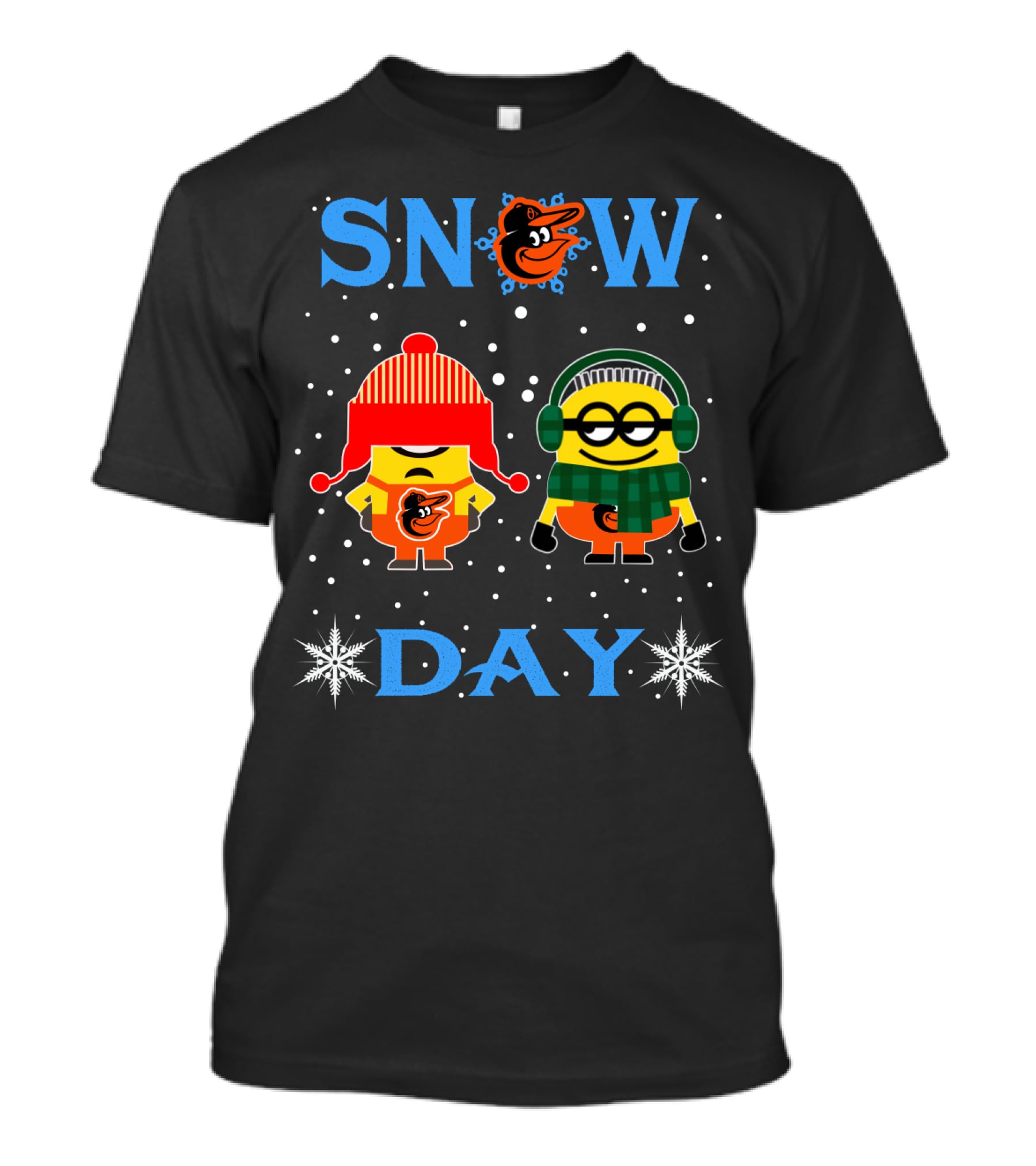 Snow Day Baltimore Orioles Minions T-Shirt