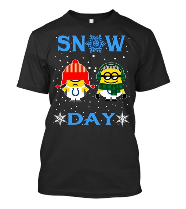 Indianapolis Colts Snow Day Minions Winter Scene T-Shirt