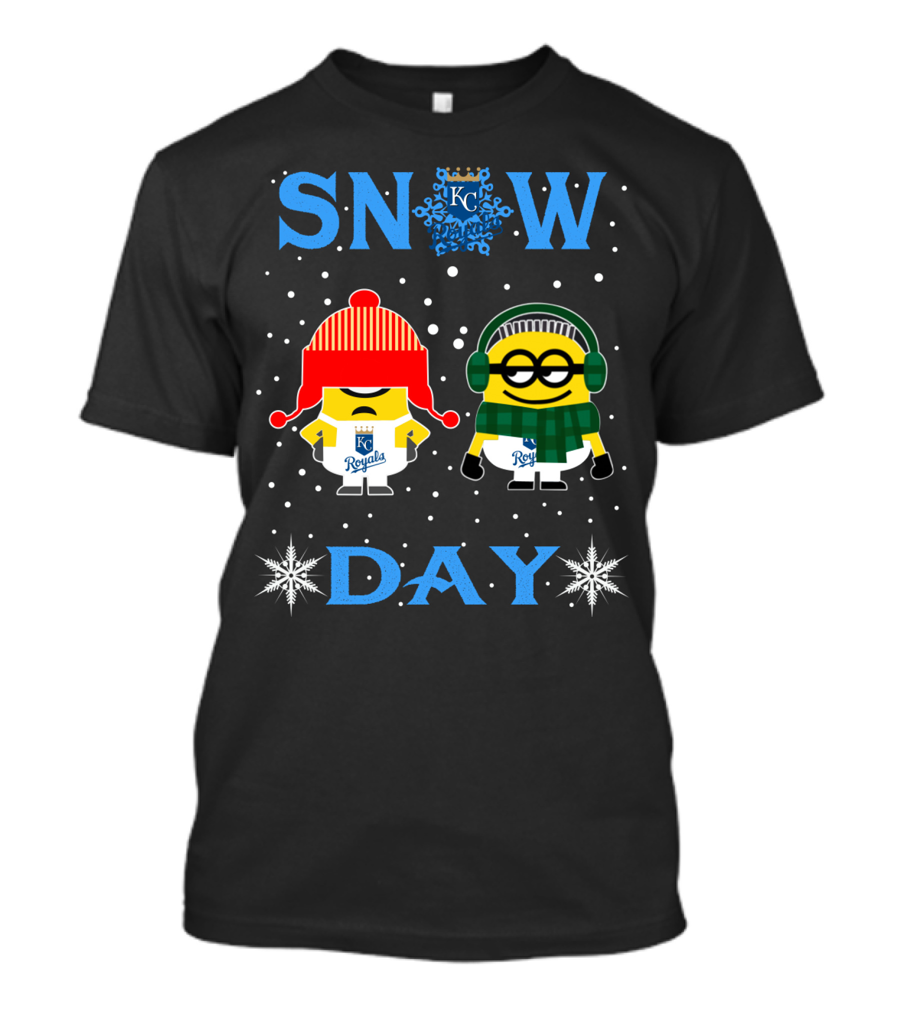 Snow Day Kc Royals Minion Duo Winter Style T-Shirt