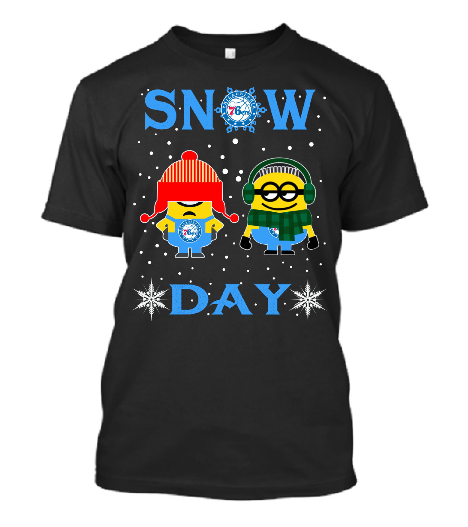 Snow Day Philadelphia 76ers Minion Winter Fun T-Shirt