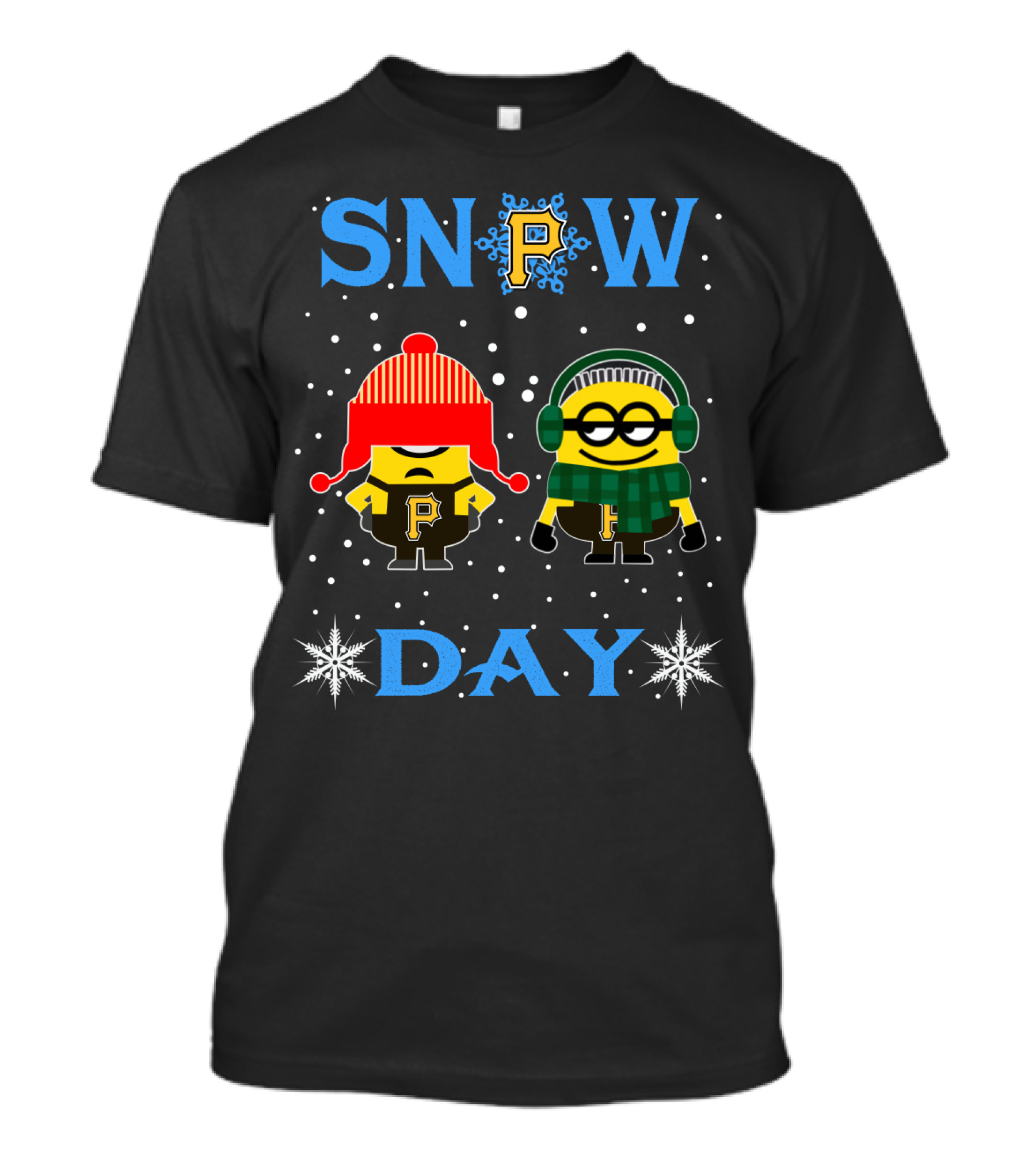 Snow Day Pittsburgh Pirates Vs Minion Winter Theme T-Shirt
