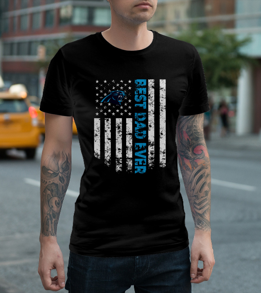 Best Carolina Panthers Dad Ever Stars And Stripes T-Shirt