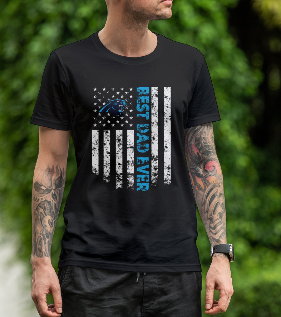 Best Carolina Panthers Dad Ever Stars And Stripes T-Shirt