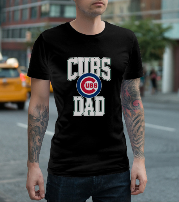 Chicago Cubs Dad Baseball Fan Logo T-Shirt