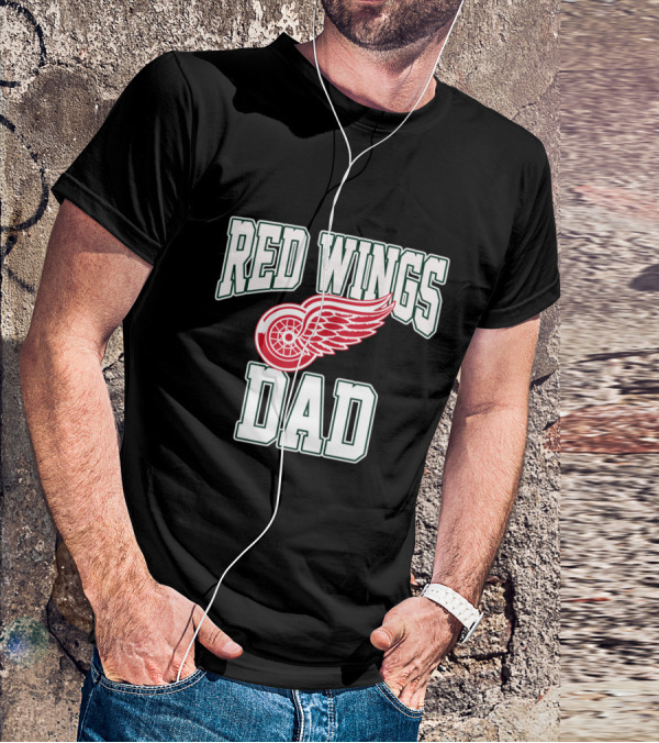 Red Wings Dad Detroit Iconic Hockey T-Shirt