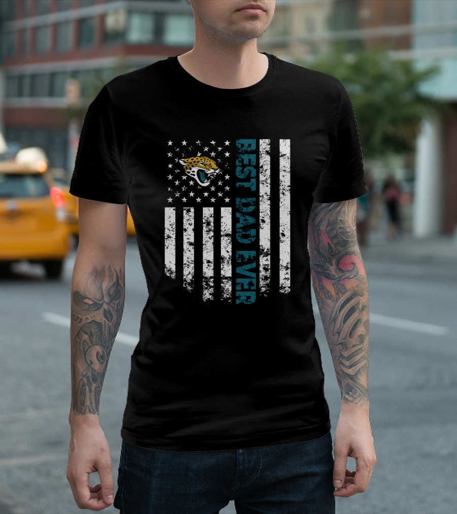 Best Jacksonville Jaguars Dad Ever American Flag T-Shirt