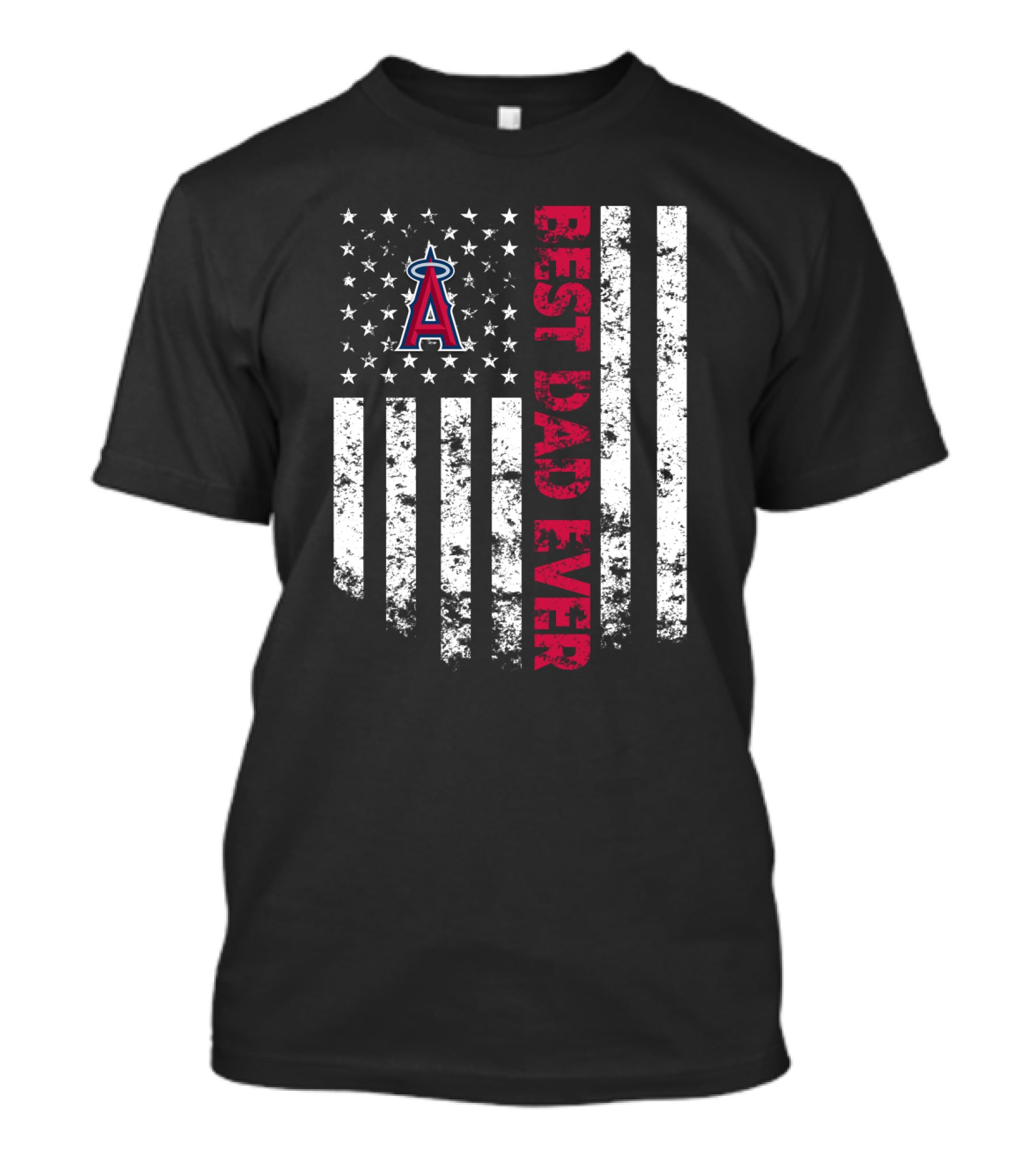 Best Los Angeles Angels Dad Ever Usa Flag T-Shirt