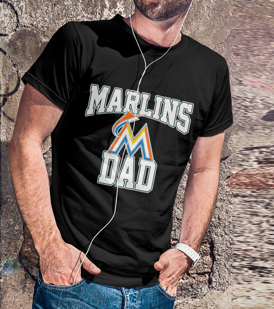 Marlins Dad Baseball Fan Apparel Miami Sports Gift T-Shirt