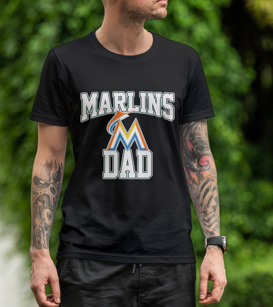 Marlins Dad Baseball Fan Apparel Miami Sports Gift T-Shirt