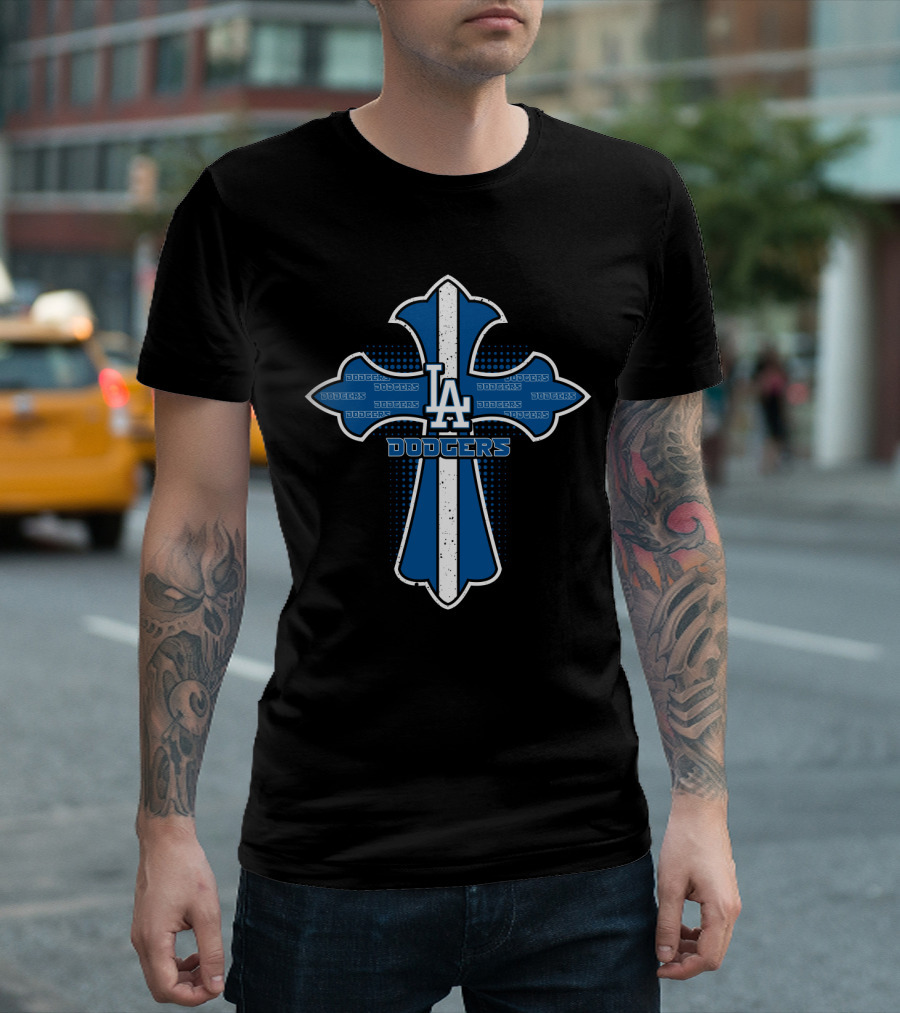 Los Angeles Dodgers Cross Design For Jesus Fans T-Shirt