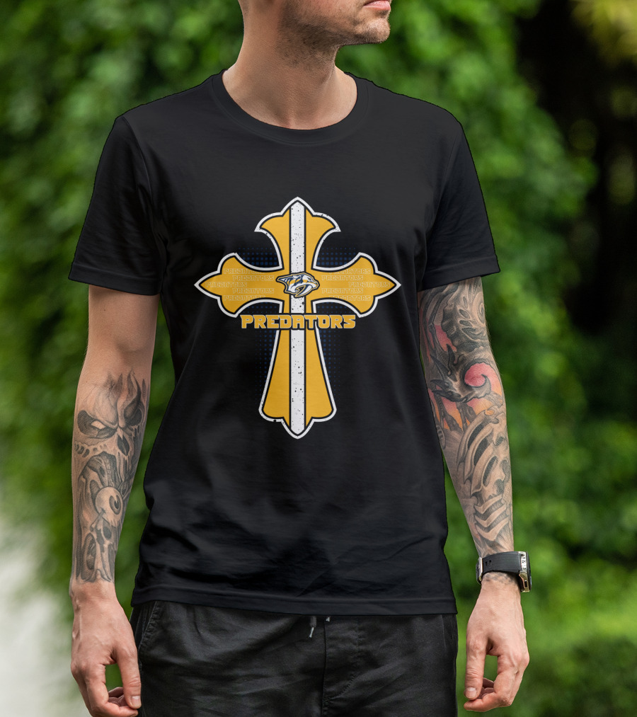 Cross Nashville Predators Fans Jesus Predators T-Shirt