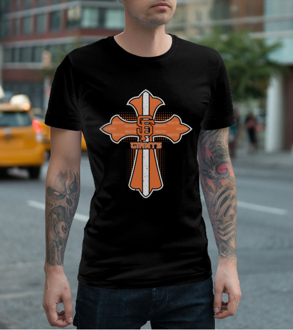 San Francisco Giants Cross With Iconic Giants Text And Symbol For Jesus Followers T-Shirt