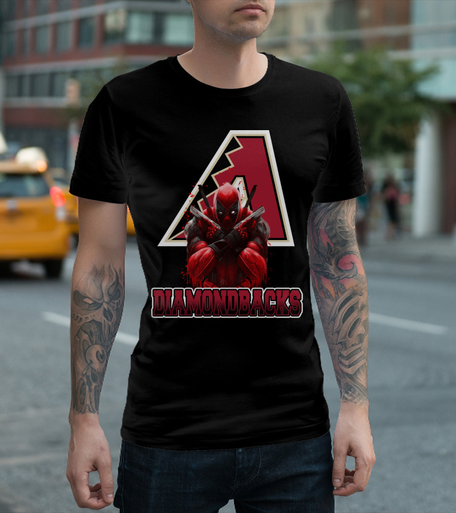 Arizona Diamondbacks Marvel Crossover with Deadpool T-Shirt