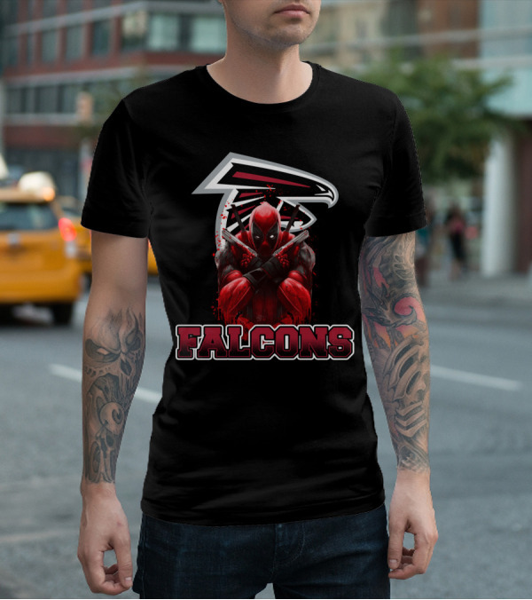 Deadpool Atlanta Falcons Crossover T-Shirt