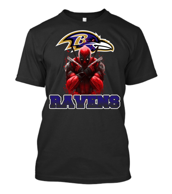 Baltimore Ravens Deadpool Crossover Fans T-Shirt