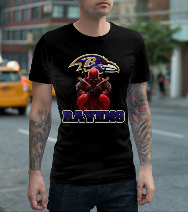 Baltimore Ravens Deadpool Crossover Fans T-Shirt