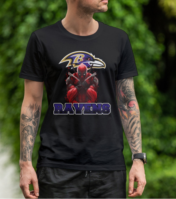 Baltimore Ravens Deadpool Crossover Fans T-Shirt