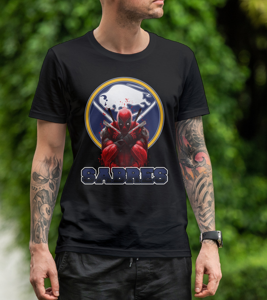 Deadpool And Buffalo Sabres Crossover Fans T-Shirt
