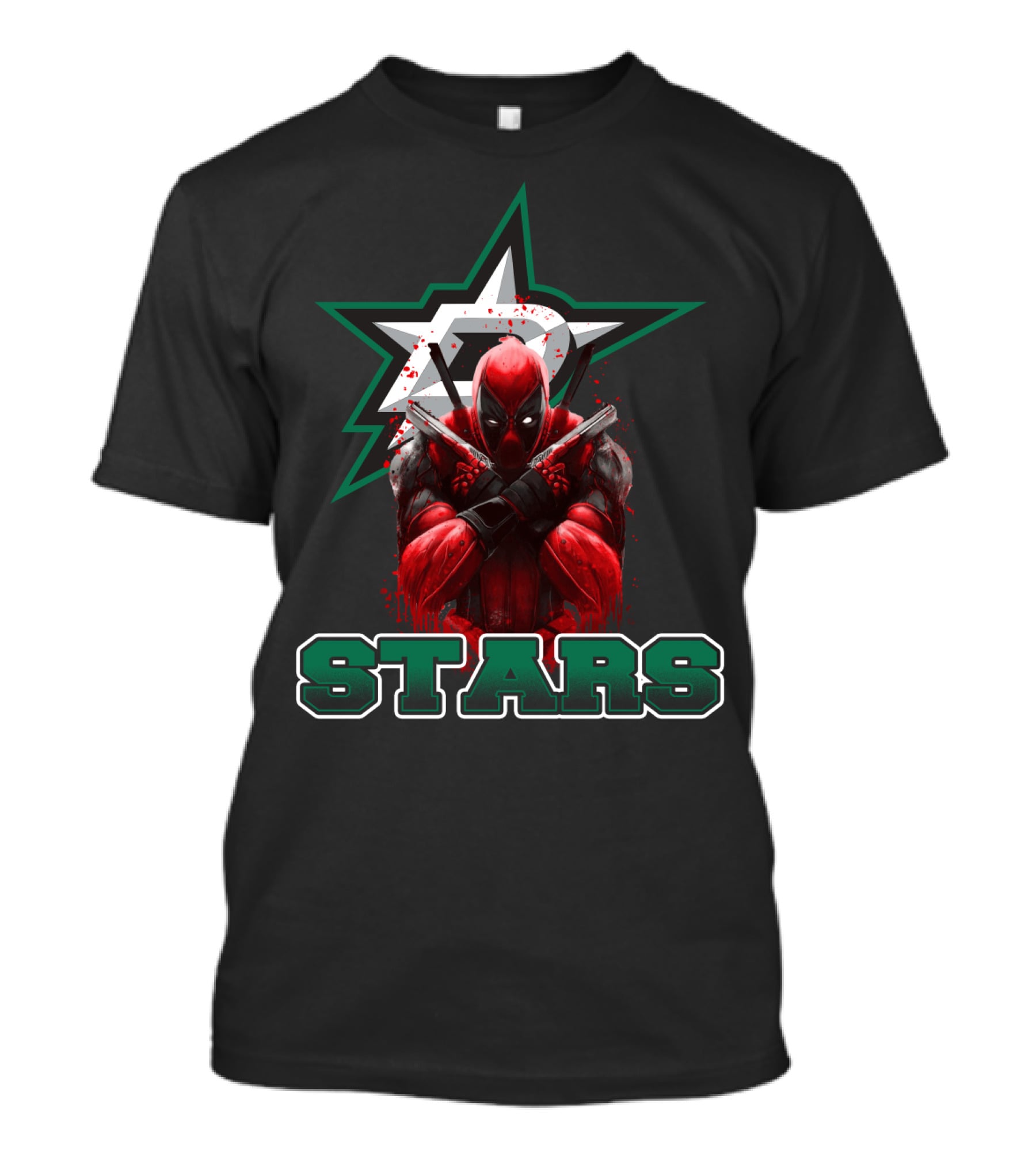 Deadpool Dallas Stars Crossover Fans Recognize Iconic Marvel Hockey Fusion T-Shirt